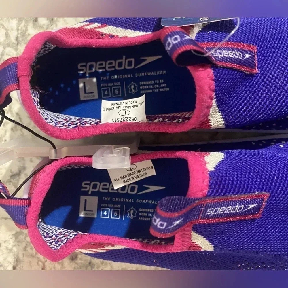 Speedo Junior Surf Strider Water Shoes Girls Large (4-5) Purple & Pink New